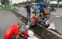 Tông “bẫy” bê tông ở cửa ngõ Sài Gòn, thanh niên ngã lăn ra đường cầu cứu