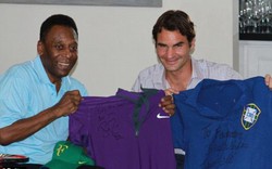 Federer đổi áo cho Vua bóng đá Pele