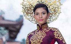 Trang phục dân tộc của Trương Thị May có hoạ tiết được ép nhũ vàng