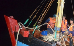 Ứng cứu tàu cá cùng 11 ngư dân gặp nạn
