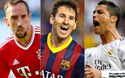 Messi, Ribery, Ronaldo lọt vào danh sách rút gọn QBV 2013