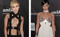 Miley Cyrus, Rihanna đua nhau khoe ngực tại tiệc từ thiện