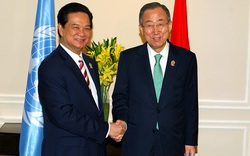 Thủ tướng Nguyễn Tấn Dũng hội kiến Tổng thư ký LHQ