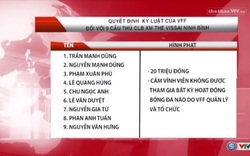 9 cầu thủ của V.Ninh Bình bị cấm thi đấu vĩnh viễn