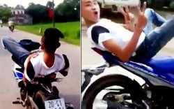 Thanh niên biểu diễn lái xe máy bằng chân lĩnh phạt nặng