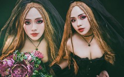 "Búp bê Cosplay" trang điểm ma mị đón Halloween