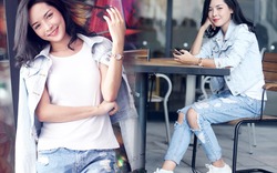 "Hot girl phẫu thuật thẩm mỹ" cá tính cùng jeans tự chế