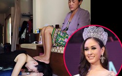 Á hậu Hoàn vũ Thái Lan quỳ gối để mẹ giẫm lên đầu