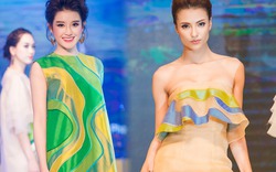 Hồng Quế gợi cảm catwalk với váy lụa xuyên thấu