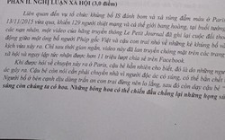 Vụ khủng bố kinh hoàng ở Paris vào đề thi văn cuối kỳ