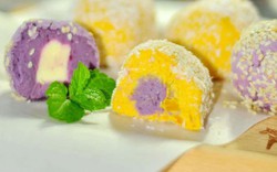 Bánh mochi khoai lang tím vàng bắt mắt, ngọt mềm