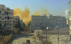 Video phe nổi dậy nổ bom sập căn cứ quân chính phủ Syria