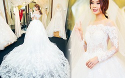 Diễm Trang một mình đi thử váy cưới cho hôn lễ ở quê