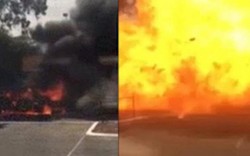 Video: Ôtô nổ văng mảnh 200m, tài xế thoát chết kỳ diệu