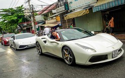 Ferrari 488 GTB của Cường “đô-la” dẫn đầu đoàn siêu xe diễu phố