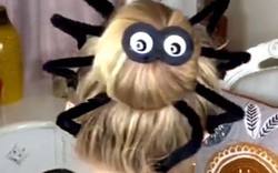 Tự tết kiểu tóc con nhện cực yêu cho đêm Halloween