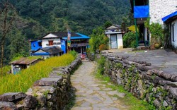 Ngôi làng chênh vênh trên vách núi đẹp như tranh trên dãy Himalaya
