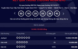 Kết quả Vietlott ngày 20.10: Người chơi “vô duyên” với giải Jackpot 14 tỷ đồng