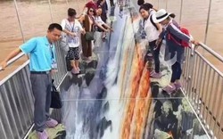 Bủn rủn khi đi trên cầu kính 3D đầu tiên ở Trung Quốc