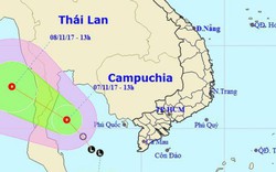 Ảnh hưởng áp thấp nhiệt đới, biển Cà Mau - Kiên Giang mưa giông