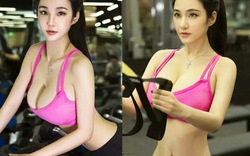 Cặp đôi "siêu vòng 1" xứ Trung quá nóng bỏng khi tập gym