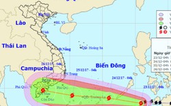 Đêm nay, bão Tembin giật cấp 14 đi vào Biển Đông