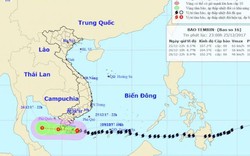 Bản tin bão 23h30: Bão Tembin sẽ “sức tàn lực kiệt” khi tới Cà Mau