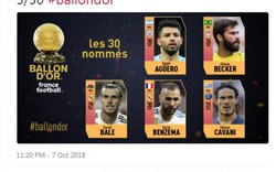 CHÍNH THỨC: Lộ diện 5 ứng viên đầu tiên cho Ballon d'Or 2018