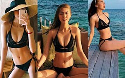 "Bỏng mắt" ngắm chân dài mặc bikini khoe eo 55cm vượt cả Ngọc Trinh