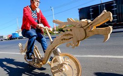 Độc đáo xe đạp hình rồng được tạo ra từ 22.000 que kem