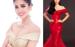 4 chiếc đầm trễ vai giúp Trần Tiểu Vy tỏa sáng ở Miss World
