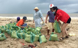 Người Khánh Hoà ra biển xúc cát chống bão