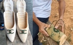 Thán phục giày Chanel, túi xách Louis Vuitton làm từ tre nứa