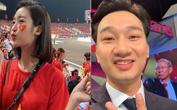 Hoa hậu Mỹ Linh, MC Thành Trung vỡ oà với chiến thắng của đội tuyển Việt Nam