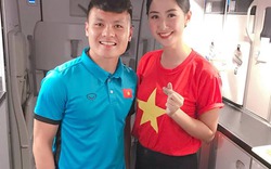 Bất ngờ: Nữ tiếp viên đi cùng tuyển AFF Cup VN từng thi Hoa hậu Việt Nam