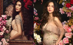 Bà bầu Lan Khuê "trùng" ý tưởng ảnh bầu với Marian Rivera