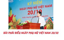 Bài phát biểu ngày Phụ nữ Việt Nam 20/10/2019 dành cho lãnh đạo