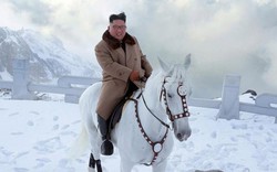 Ảnh ông Kim Jong Un cưỡi bạch mã dạo núi Bạch Đầu đầy tuyết trắng đẹp như phim