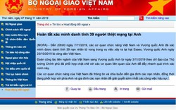 Đại sứ quán Việt Nam tại Anh: Sẽ đưa 39 nạn nhân về nước sớm nhất