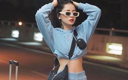 Chi Pu diện crop top nổi nhất sân bay