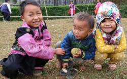 Ảnh: Trong trẻo trẻ em người Mông vui chơi ngày Tết trên núi cao