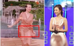 Clip Thanh Hằng mặc váy lụa múa gợi cảm bất ngờ gặp sự cố gây ngượng "chín mặt" giống Midu?