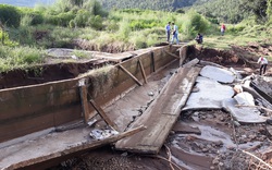 Gia Lai: Công trình thủy lợi 119 tỷ đồng sạt lở, cong vênh trục xả đập do mưa lũ 