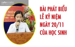 Bài phát biểu 20/11/2020 của học sinh hay, xúc động 