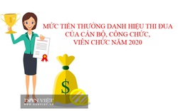 Mức tiền thưởng danh hiệu thi đua của cán bộ, công chức, viên chức năm 2020