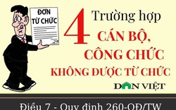 4 trường hợp cán bộ, công chức không được từ chức