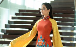Hoa hậu H'Hen Niê diện áo dài, quảng bá du lịch trên tòa nhà cao nhất Việt Nam
