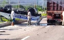 Xác định nguyên nhân vụ tai nạn khiến xe CSGT lật giữa đường