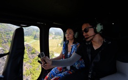 Lần đầu tiên ở Ninh Bình: Du khách choáng ngợp khi ngồi trực thăng vãn cảnh Tràng An