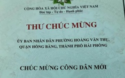 Hải Phòng: Phường gửi thư chúc mừng khi một công dân mới chào đời